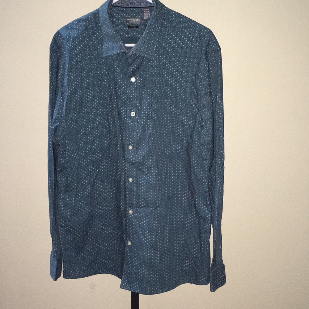 Van Heusen LS Slim Fit Shirt Green XL